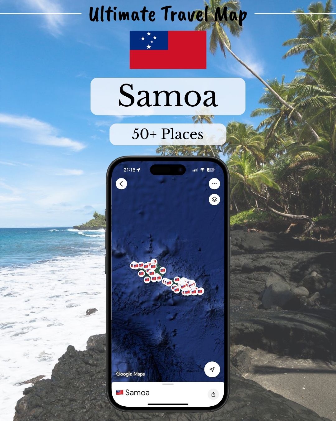 Samoa Travel Map - by Sight Maps