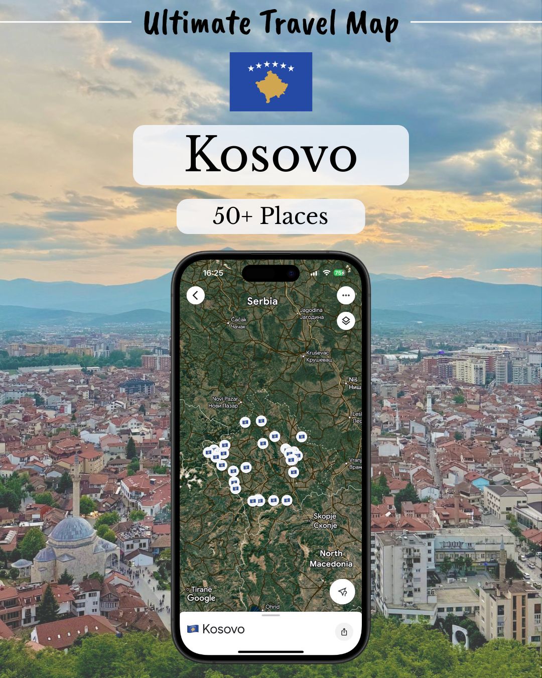 Kosovo Travel Map - Sight Maps