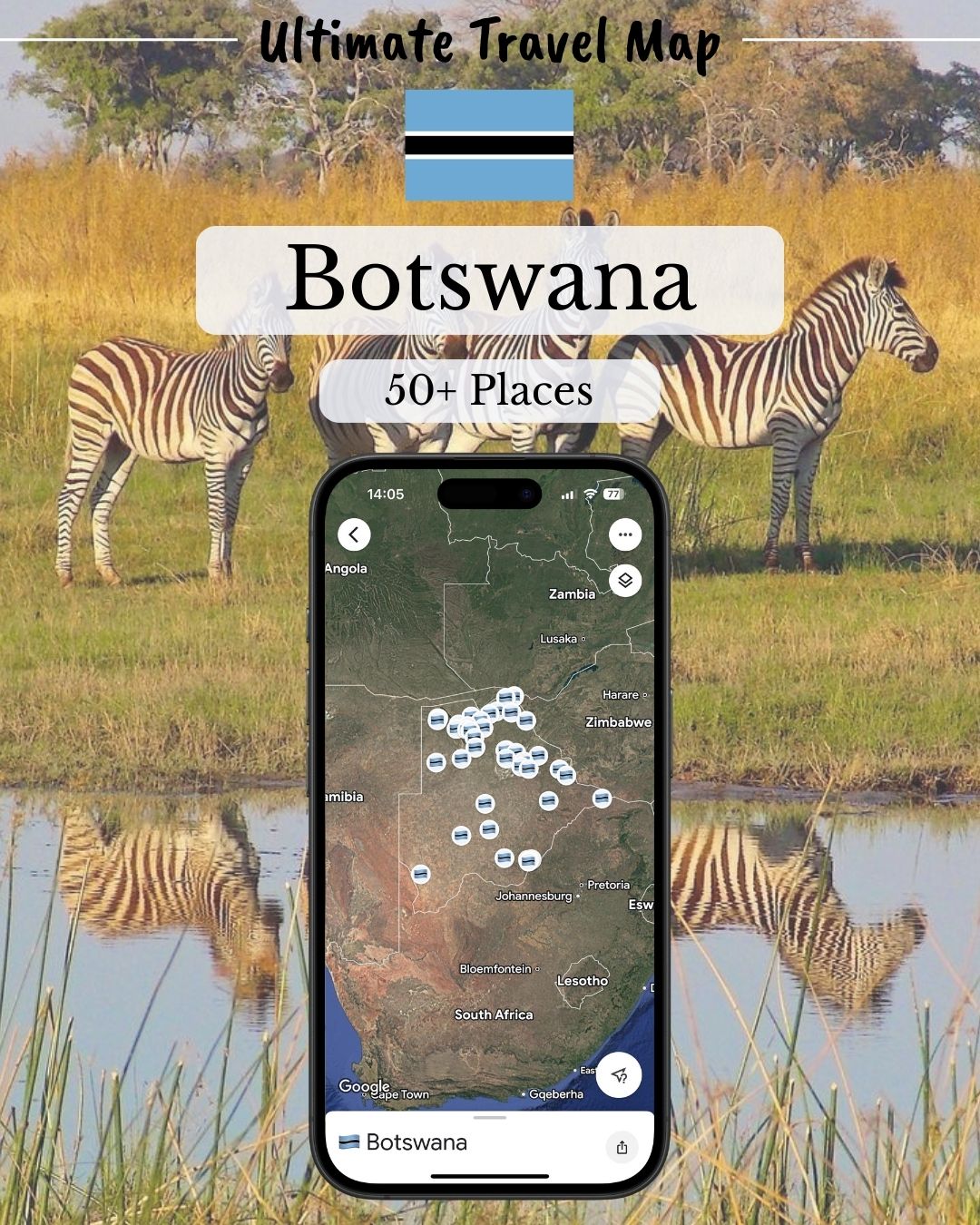 Botswana Travel Map - Sight Maps