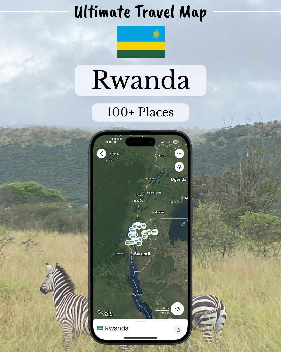 Rwanda Travel Map - Sight Maps