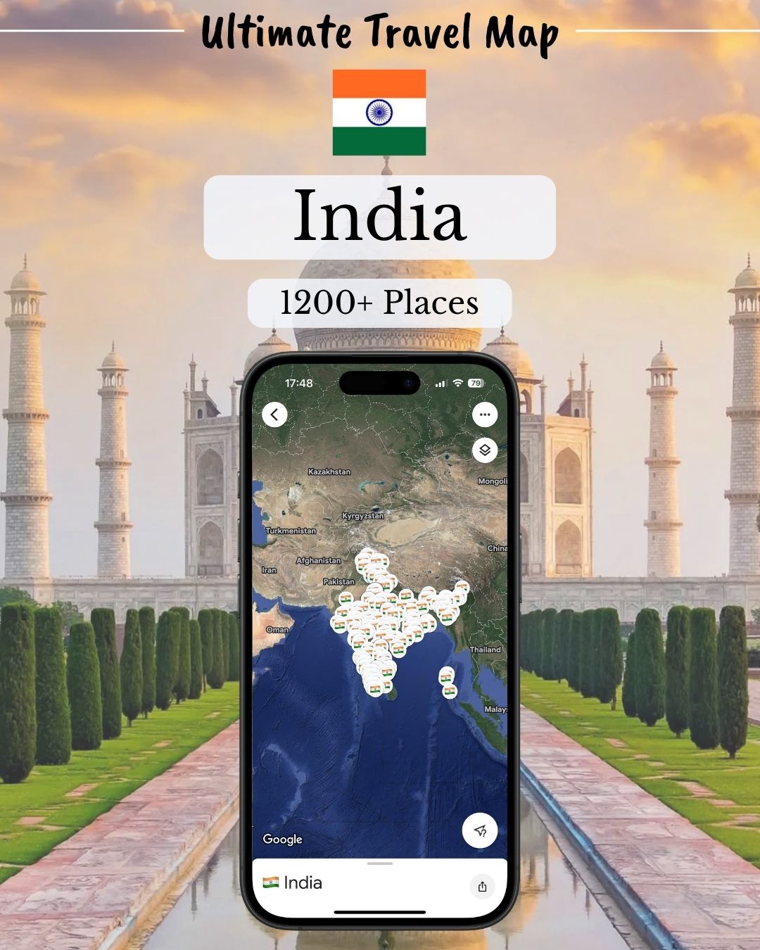 India Travel Map - by Sight Maps
