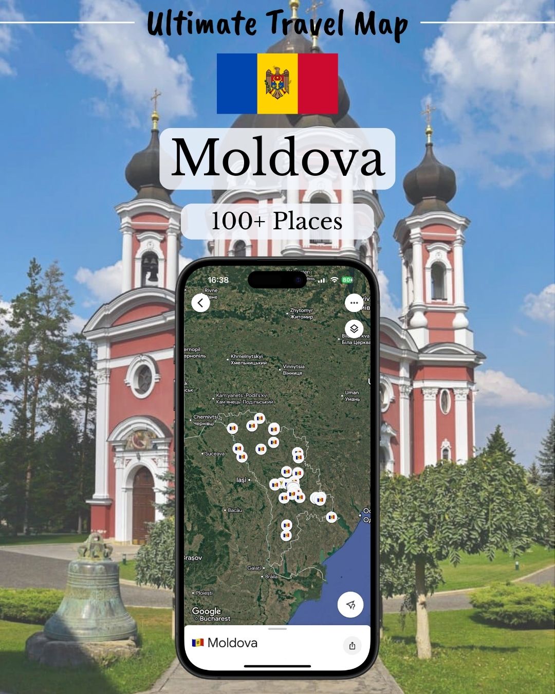 Moldova Travel Map - Sight Maps