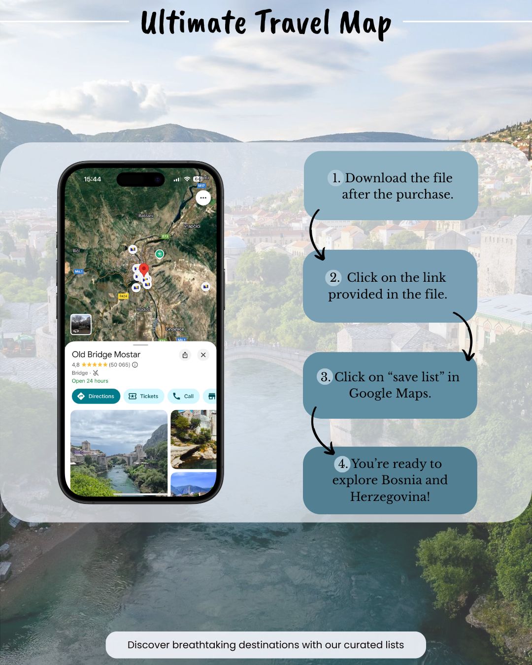 Bosnia and Herzegovina Travel Map - Sight Maps