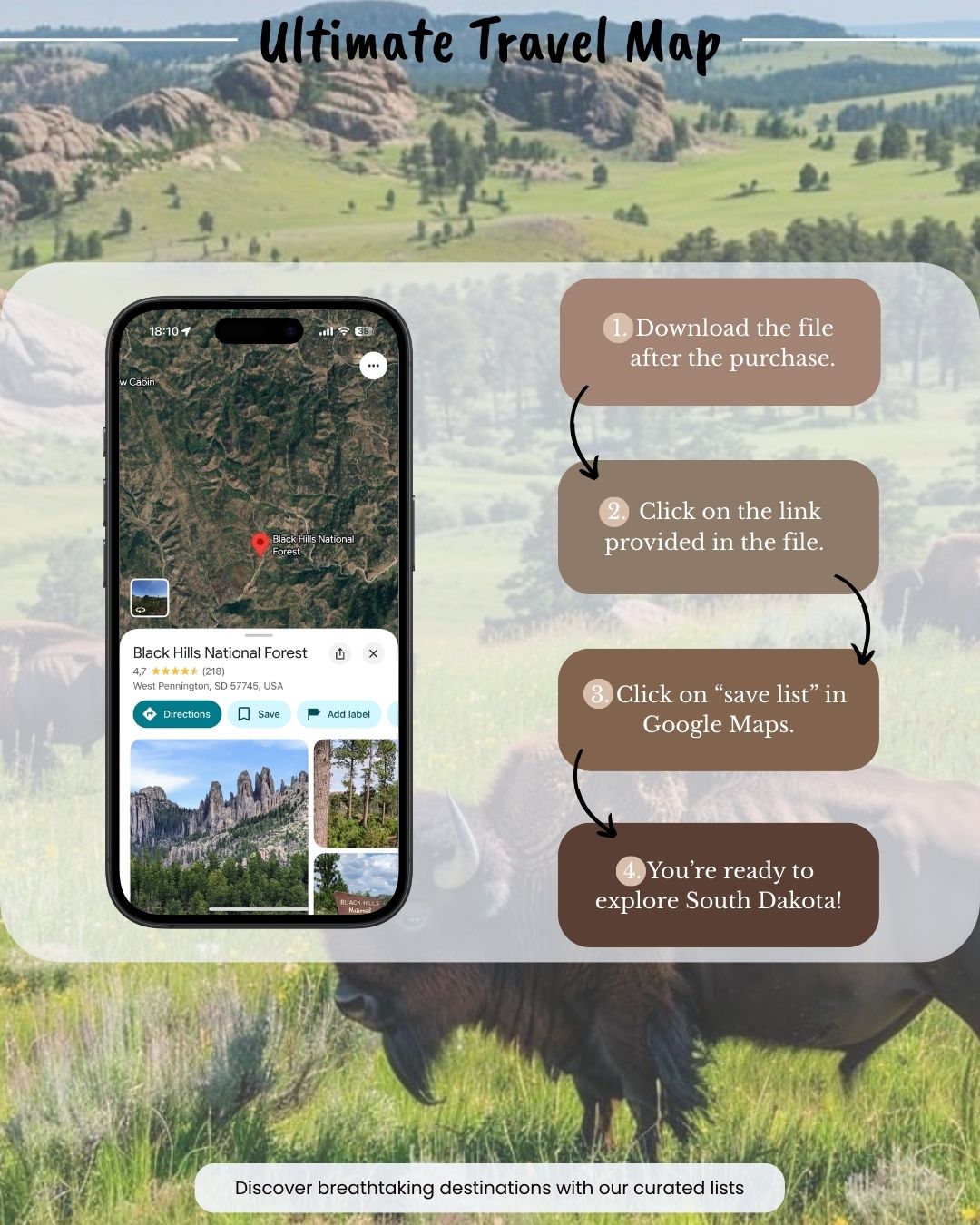 South Dakota Travel Map - Sight Maps
