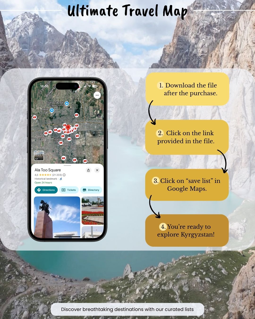 Kyrgyzstan Travel Map - Sight Maps