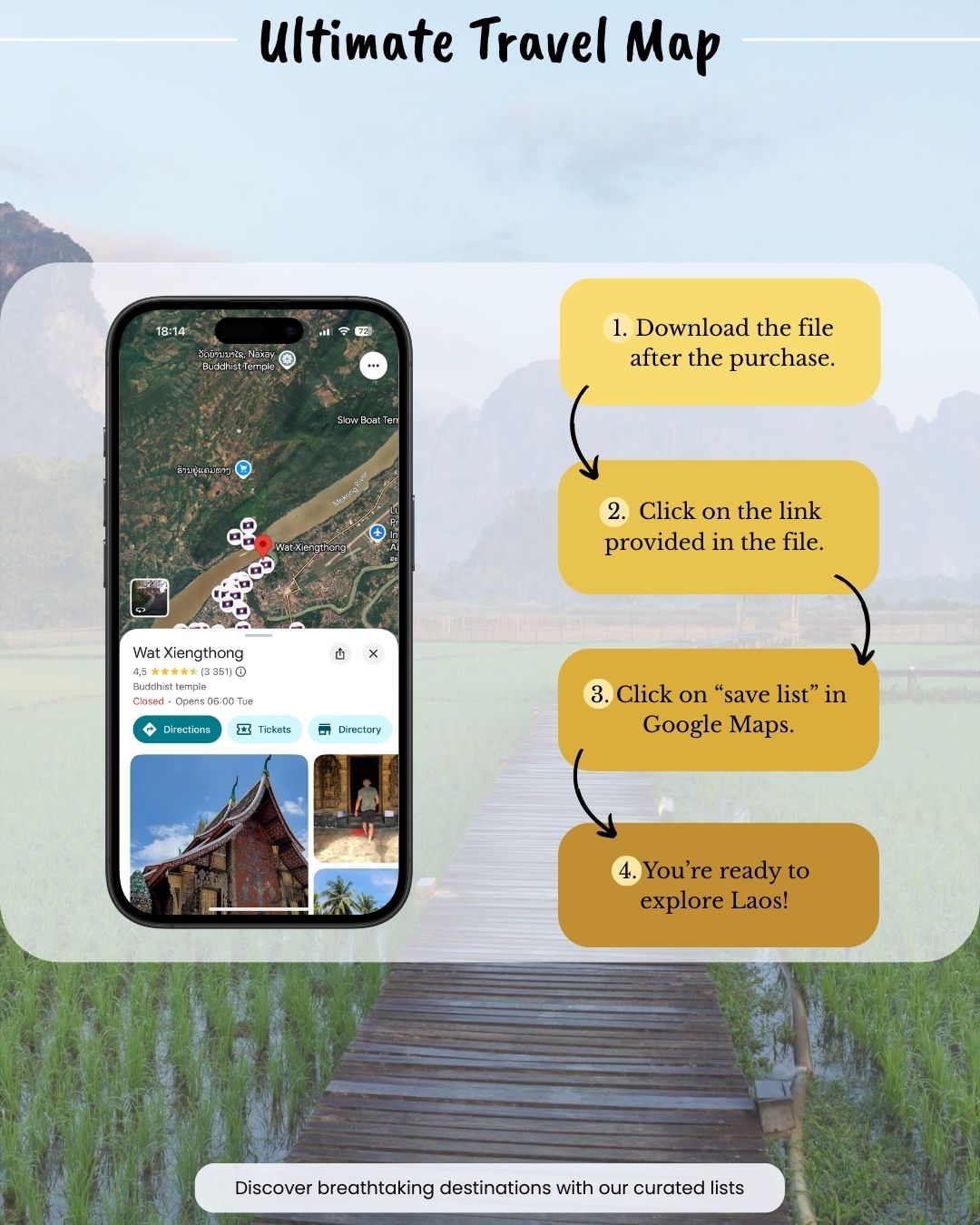Laos Travel Map - by Sight Maps