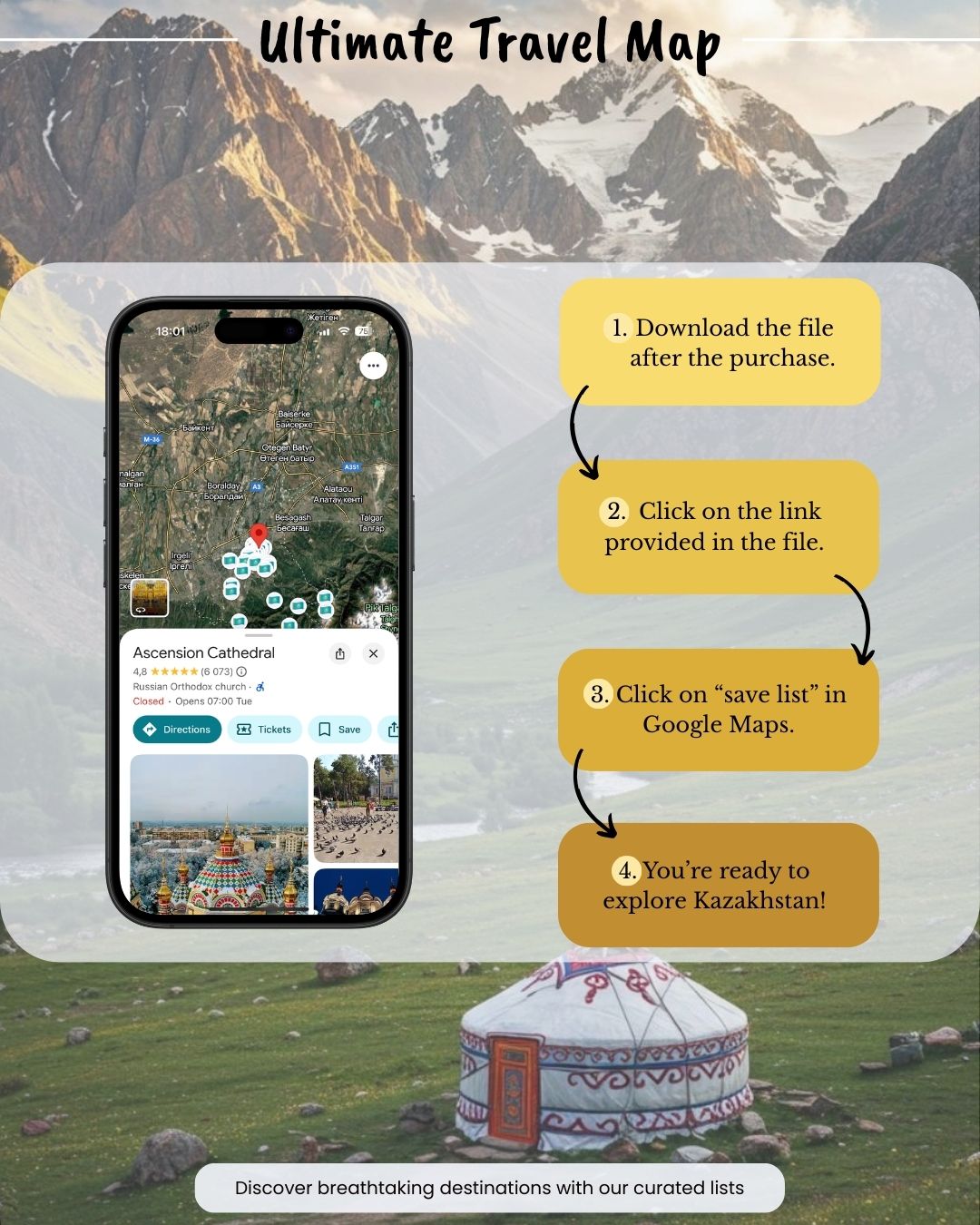 Kazakhstan Travel Map - Sight Maps
